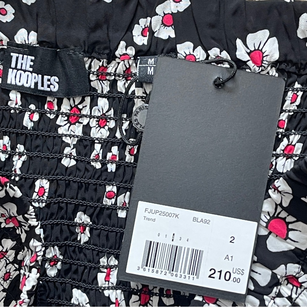 NWT THE KOOPLES Floral Smocked Mini Skirt, SMALL $210 - Picture 5 of 7